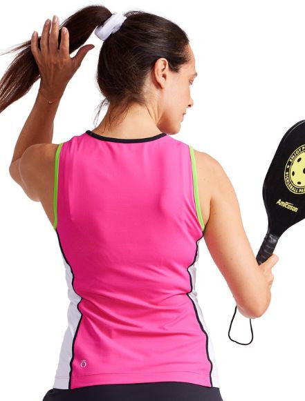 Keyhole Pickleball Tank - Preppy Pink